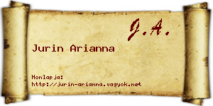 Jurin Arianna névjegykártya